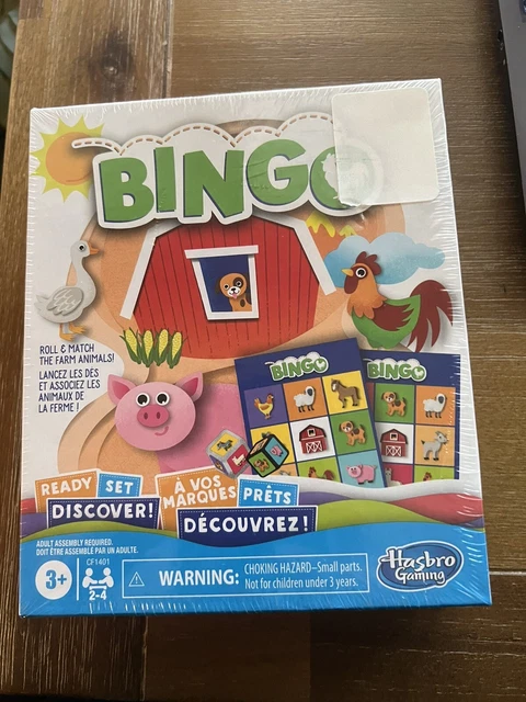 Bingo by Hasbro game 3+ farm animal bingo roll dice mark matching animal. new