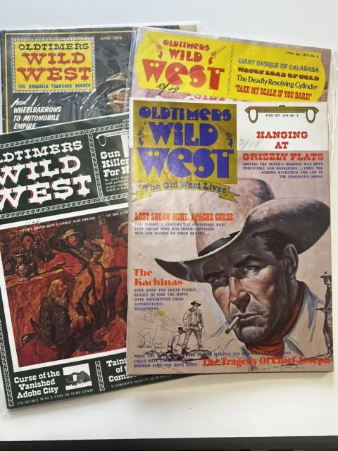 Vintage Old Timers Wild West Magazines 1974-76 - Lot of 4 issues - Gold Sioux