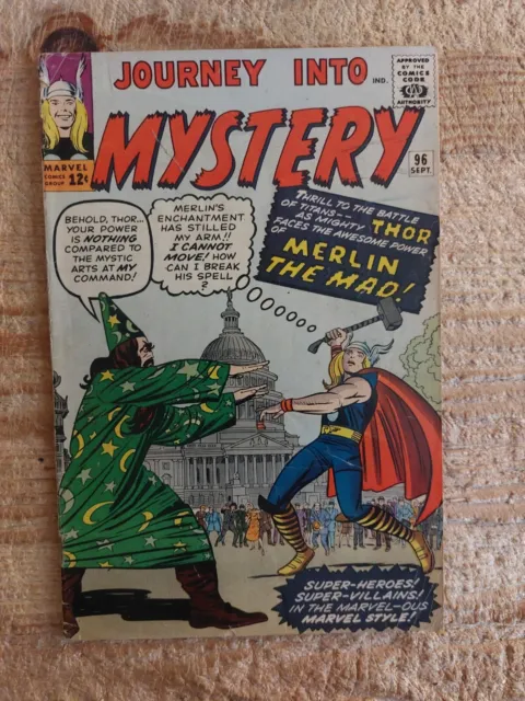 Journey Into Mystery #96. Sept 1963. Marvel. 1St Mad Merlin! Cents. Vg-