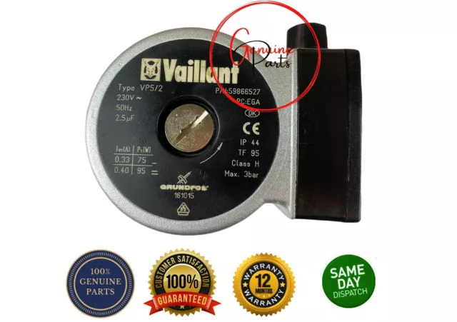 Grundfos Vaillant Vp5/2 P/N 59866527 230V Boiler Pump 160928 12 Months Warranty