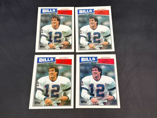 4 Card 1987 Topps Football Jim Kelly #362 Rookie Card Lot Buffalo Bills Rc