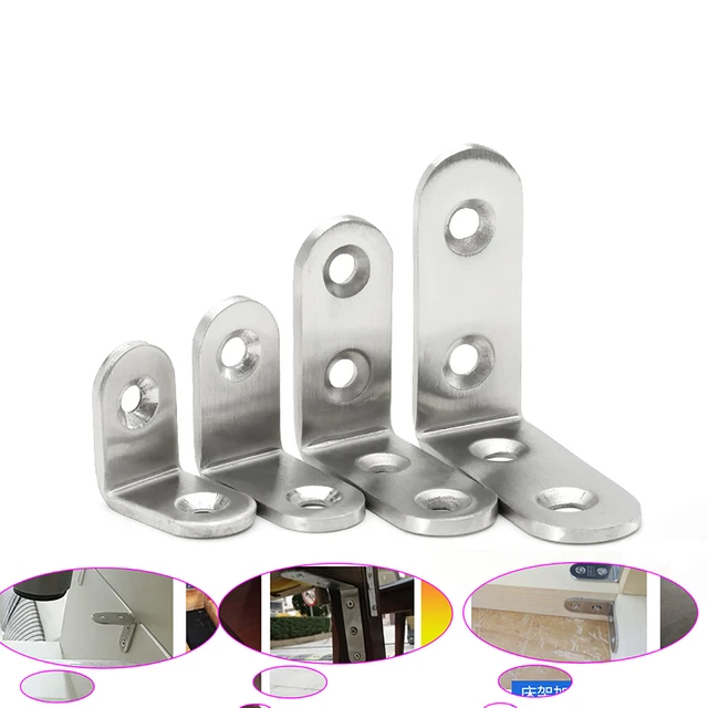 Stainless Steel Corner Brace Joint Right Angle L Shape Bracket Shelf Support