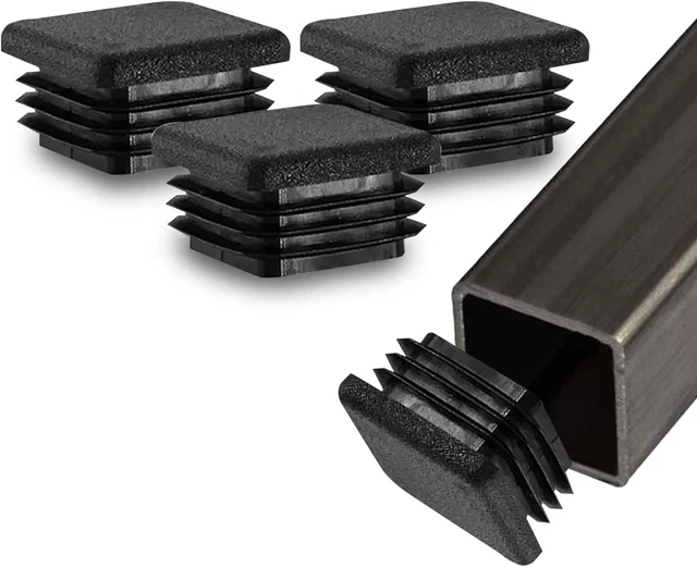 SQUARE TUBING PLASTIC Plugs 1 Inch End Cap Chair Leg Protector Pack of