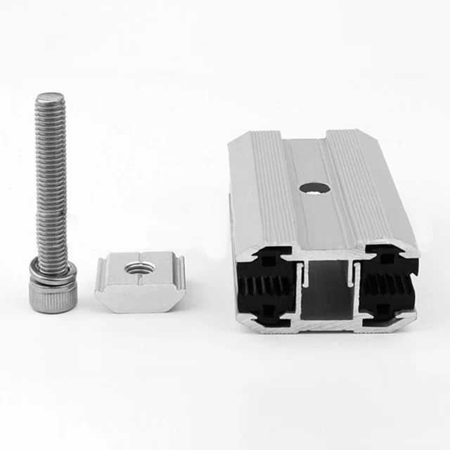 Aluminum Middle Clamps for Solar Panel Connection and Fixation 1/4 Piece Set
