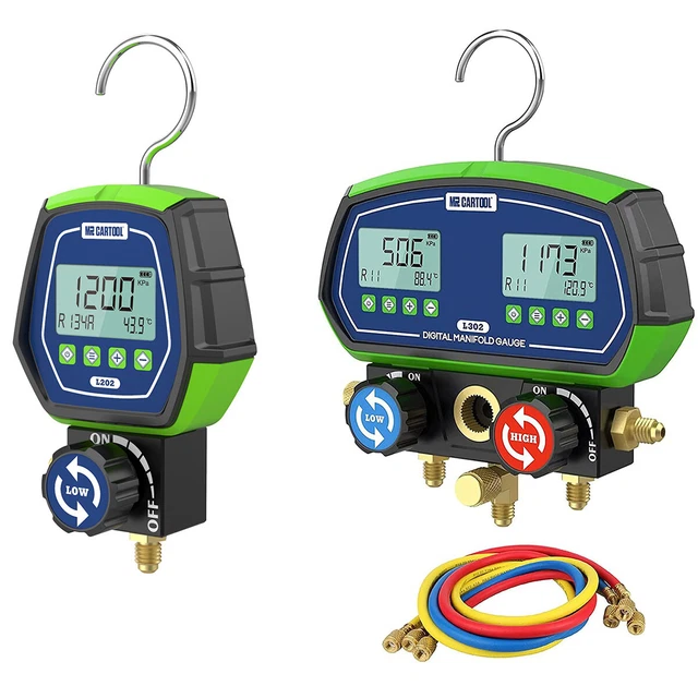 Refrigeration Manifold Gauge Set HVAC Vacuum Pressure Temperature Leakage Tester Refrigeration Manifold Gauge Set HVAC Vacuum Pressure Temperature Leakage Tester