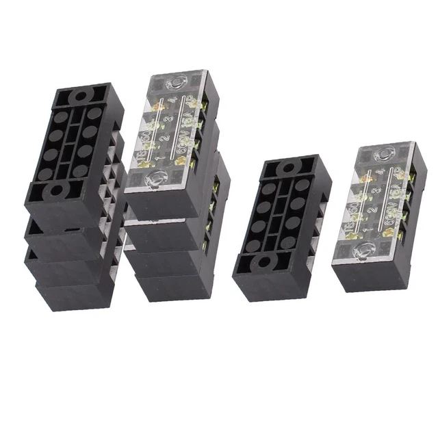 Bloc Bornier électrique Uxcell 600V 25A 3P Double Rangée à Vis - Neuf Original