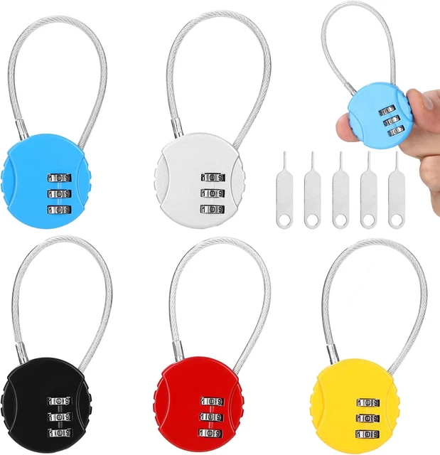 2 Lucchetti Per Armadietti E Valigie - Piccoli, Con Chiave, Blu E Nero - Foto 10