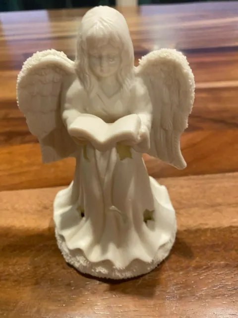 White Porcelain Angel Star Praying Tea Light  Votive Candle 🕯 Holder Luminary