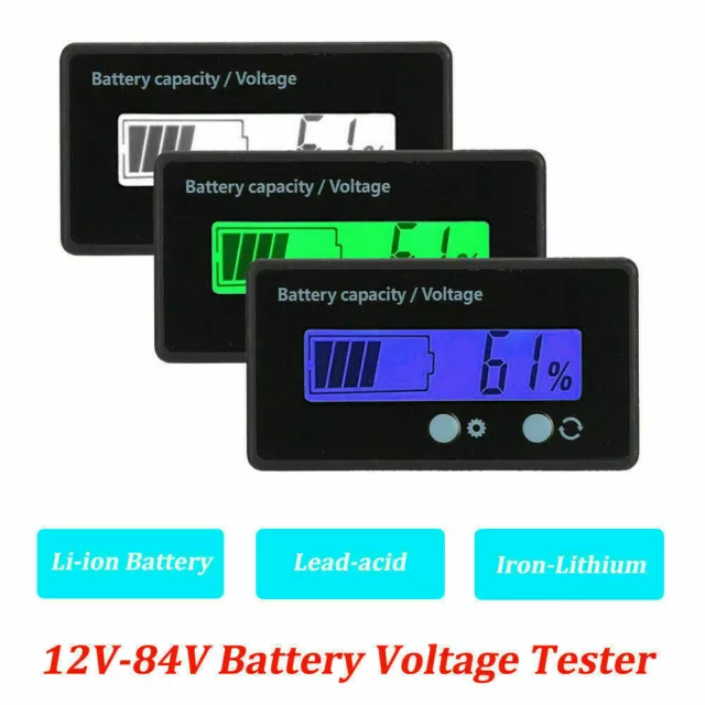 12-84V Battery Capacity Voltage Tester Meter Voltmeter Indicator Power Detector