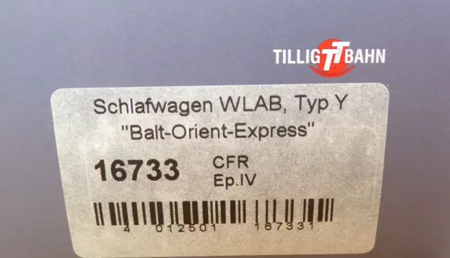 Tillig 16733 Tt Sleeper Wlab Balt-Orient-Express Der Cfr Epoch 4 Rare New 3