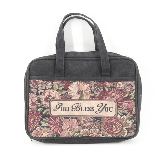 Zondervan Gifts Bible Book Cover Handbag Floral Tapestry Zip Double Handles