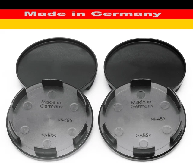 thumbnail image 2 of Set Of 4 Black Hub Caps For Ronal Alloy Wheels - 64mm/58.5mm Fit, Easy Snap-On 2 of 11