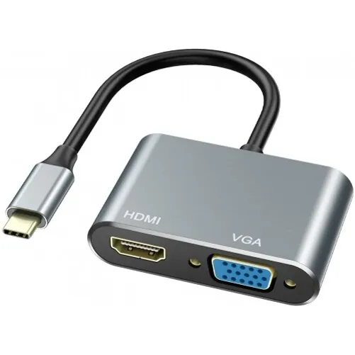 For iPhone 15/Pro/Max/Plus USB-C to HDMI VGA Adapter Video Splitter HDTV Cable