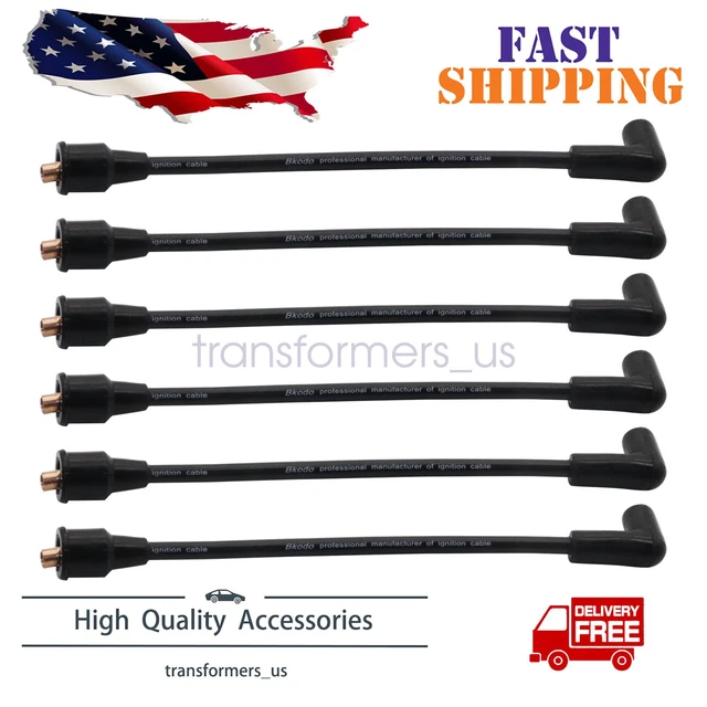 6x 150-200 Hp Spark Plug Wires 7mm v6 6 Cylinder Fits For Mercury/Mariner 40 New