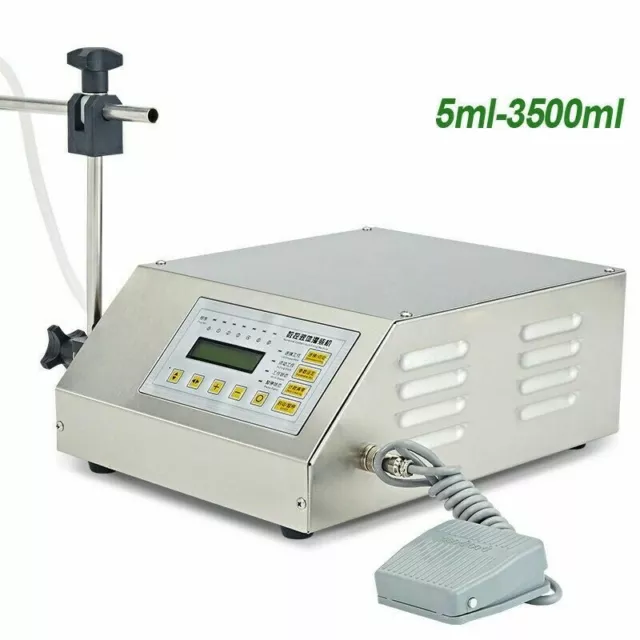 220V Liquid Filling Machine Bottling Bottle Filler Digital Control Pump w/ Pedal