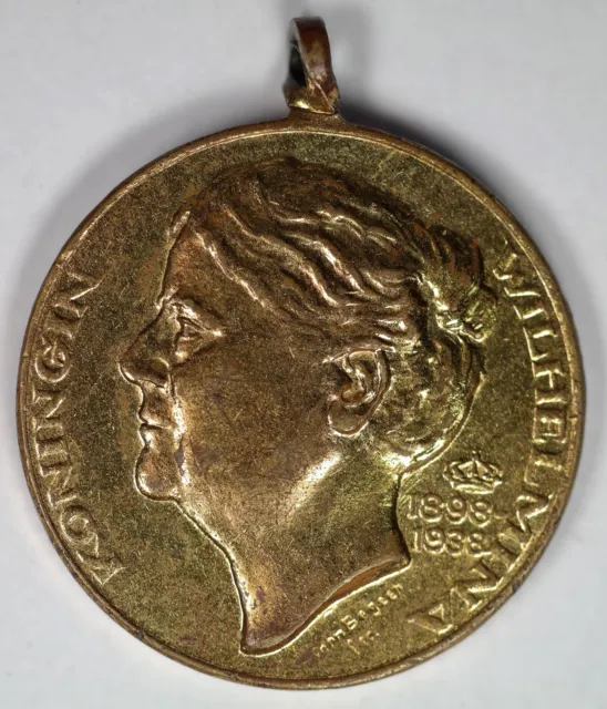Netherlands medal Queen Wilhelmina 40th coronation anniversary 1898-1938