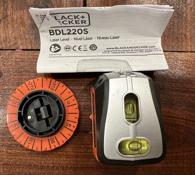 BLACK + DECKER BDL220S • Laser Level 2 Bubble Vials -K