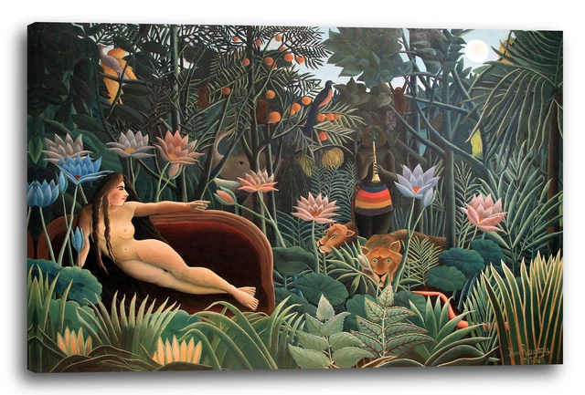 Tableau Sur Toile « Tigre Surpris Par La Tempête Tropicale » D'Henri Rousseau – Reproduction Prête à Accrocher