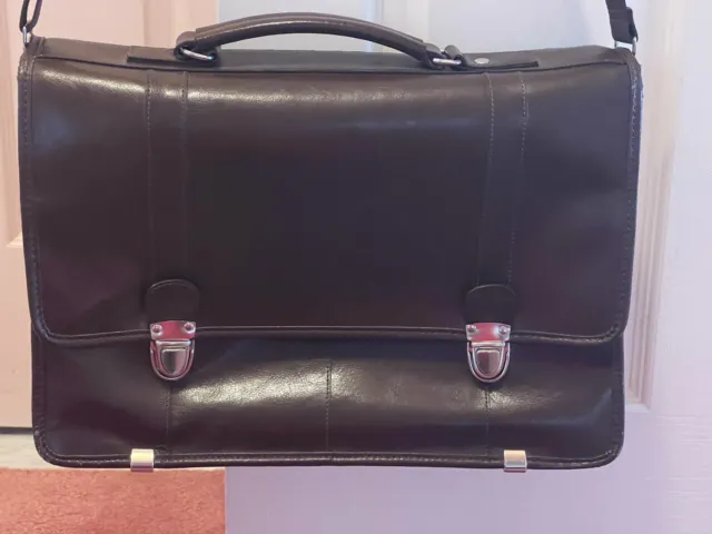 VINTAGE RARE Wilsons Leather Briefcase Laptop Bag Case Satchel Messenger Brown