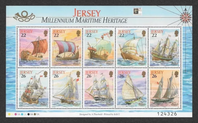 Jersey 2000 Maritime Heritage Ships Mini Sheet Stamp Show London Logo MS946a MNH