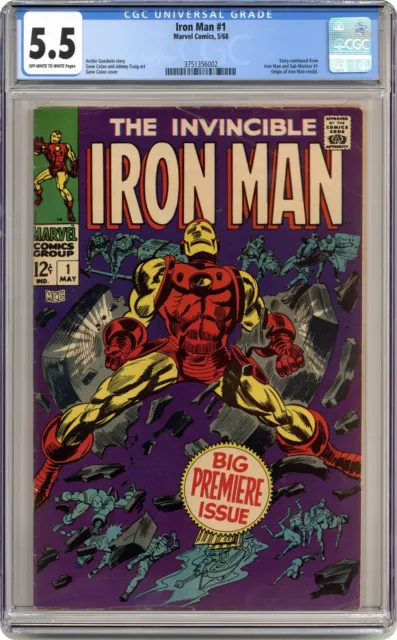 Iron Man #1 CGC 5.5 1968 3751356002