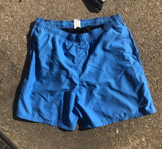 Vintage Nike Swim Trunks Shorts Liner Pockets Blue Mens 2XL XXL 7” Inseam