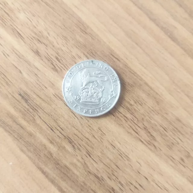 King George V  1918  Silver Sixpence