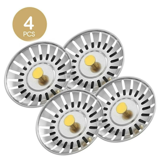 Lot De 2 Bouchons D'évier En Acier Inoxydable 8 Cm - Couvercle De Vidange Anti-odeurs, Pour Cuisine Ou Salon De Beauté