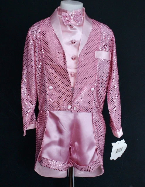 Costume da mago rosa paillettes cappotto da coda danza abito elegante e abbagliamento età 10 11 12