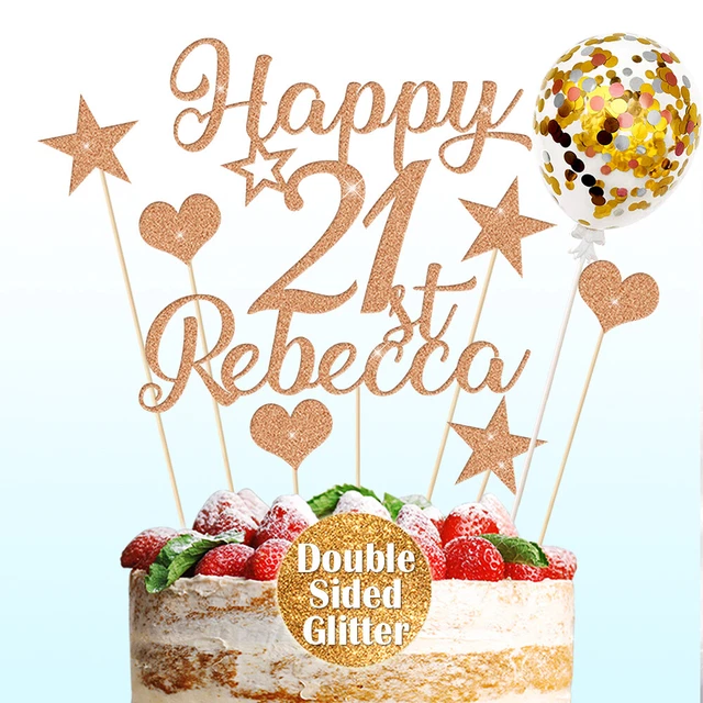 PERSONALISED HAPPY BIRTHDAY Cake Topper DIY with Confetti Balloon