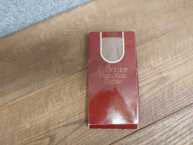 TESCO ONE SIZE Tan 15 Denier Plain Knit Tights 3.00 PicClick UK