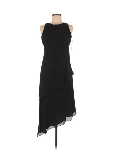 NWT Amanda Smith Women Black Casual Dress 6 Petites