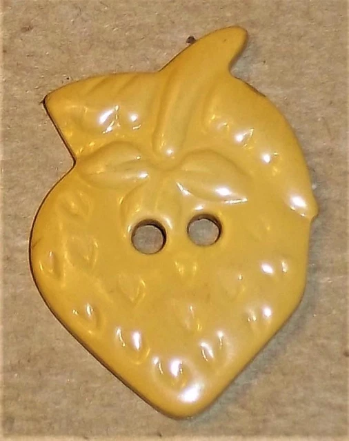 Vintage Celluloid Strawberry Shaped Button
