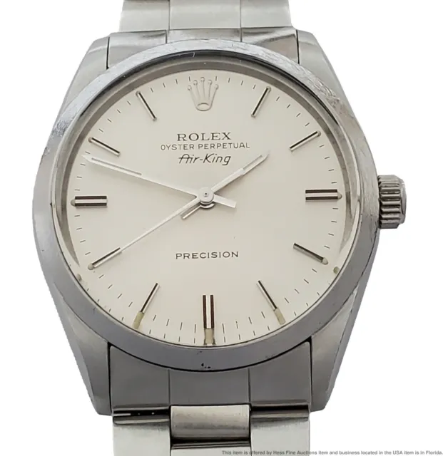 Rolex Air-King 5500 Oyster Perpetual Mens Vintage Steel Wrist Watch