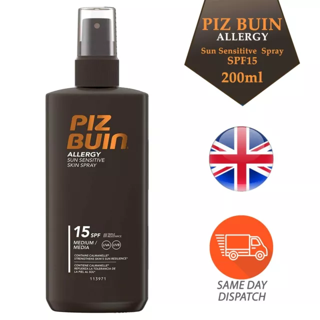 Piz Buin Allergy Sun Sensitive Skin Spray SPF15 Advance Uva/Uvb Sun Filter 200ml