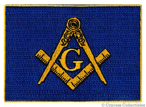 MASONIC FLAG PATCH embroidered iron-on FREEMASON SQUARE COMPASS MASON LODGE new