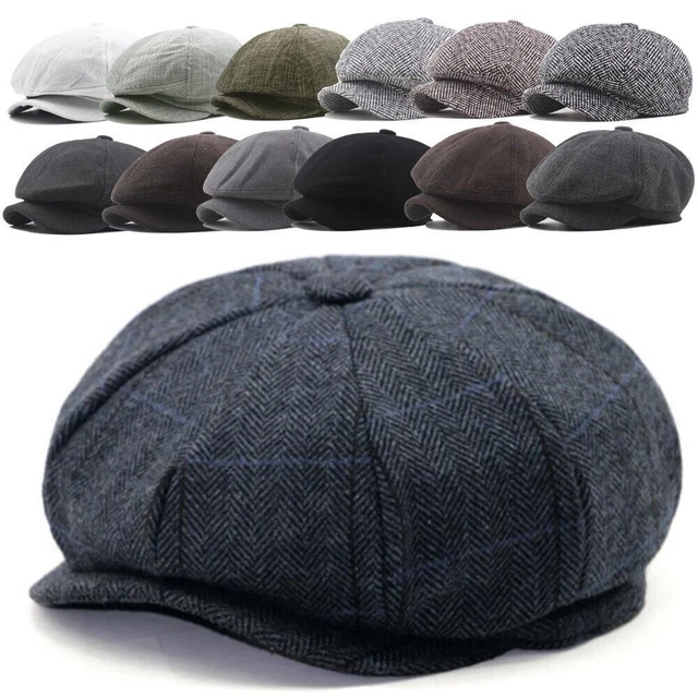 Gorra Plana De Tweed, Sombrero De Lana Newsboy, Gorra Peaky