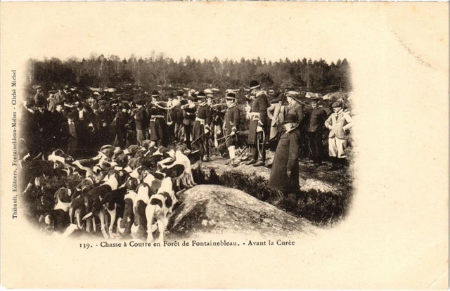 Chasse - CHASSE A COURRE EN FORET DE FONTAINEBLEAU SEINE ET MARNE LA Rentree Au Chenil 1903 Precurseur Tbe 1766825434