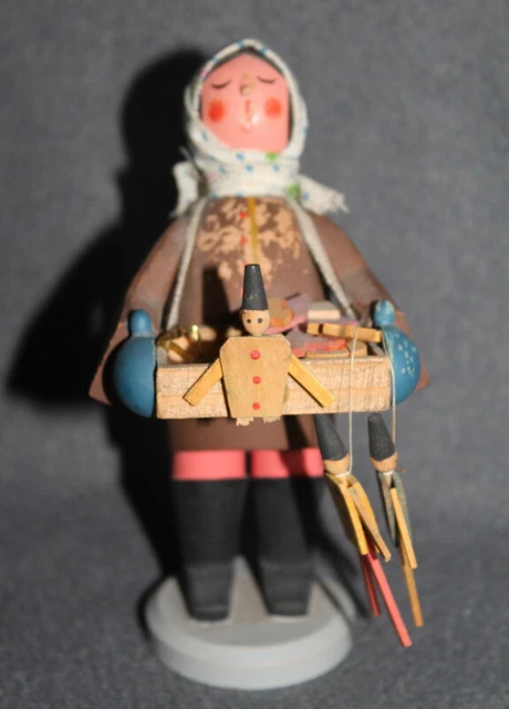 DDR - Erzgebirge Holz Figur - Verkäuferin