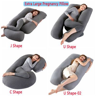 Comfort Maternity Pregnancy Pillow Extra Large Full Body Support +Cotton Cover
