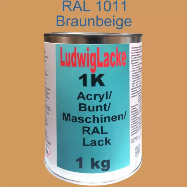 1kg Ral 1011 Beige Marron 1K Brillant Peinture Laque Teintée Maschinenlack