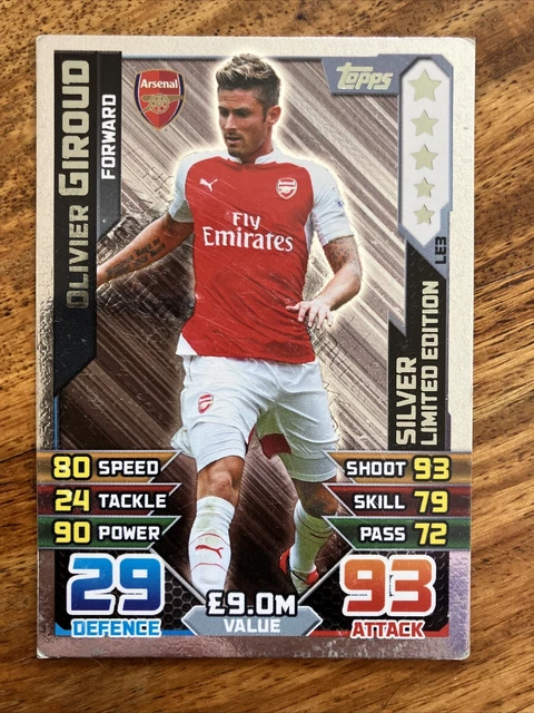 Match Attax 2015/16 Olivier Giroud Silver Limited Edition