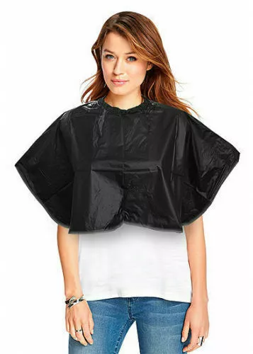 DMI Salon Hairdressing Tinting Colouring Cutting PVC Shoulder Cape Black