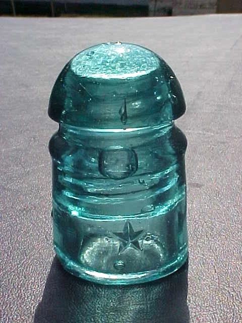 CD 102 STAR GLASS INSULATOR Mint DEEP BLUE big bubble  Firebrick Stones  DOME 2