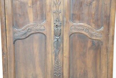 18th Century French antique Louis XV Walnut Carved Wardrobe or Armoire 3