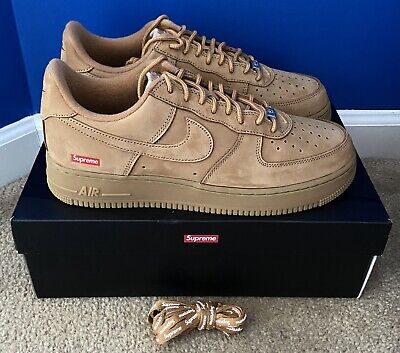 Supreme Nike Air Force 1 Low SP Wheat Flax Brown AF1 Size 10 DN1555-200