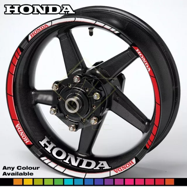 HONDA Motorcycle Wheel Decals Rim stripes Stickers CBR CB Fireblade Any Colour