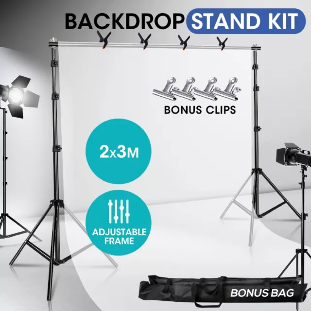 Photography Backdrop Stand KIT Studio Background Support Heavy-Duty/Screen Clamp