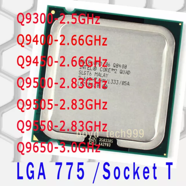 Intel Core 2 Quad Q9300 Q9400 Q9450 Q9500 Q9505 Q9550 Q9650 LGA 775/Socket T CPU
