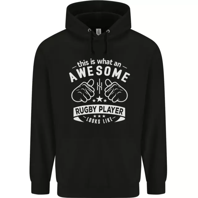 An Awesome Rugby Player Looks Like Union Mens 80% Cotton Hoodie